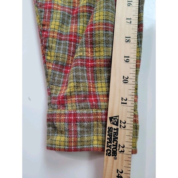 Wilderness Flannel Shirt Men's L Vintage Button Down Red Yellow Plaid Long Sleev - Picture 12 of 15